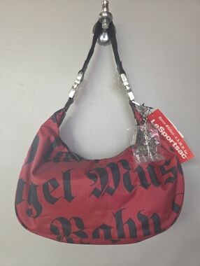 NWT LeSportsac By Gwen Stefani L.A.M.B. Red Mega Hobo Shoulder Bag with Black